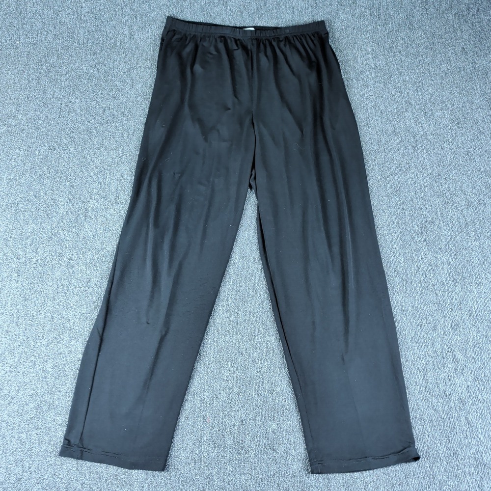 Planet by Lauren G Pants Size 1 Womens Black Straight Leg Elastic Waist Made USA